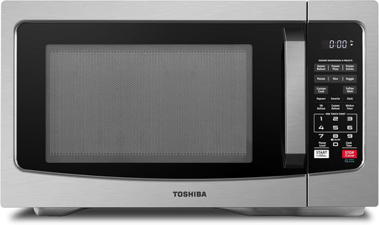 TOSHIBA ML-EM31P(SS)/CA Microwave Oven with Smart Sensor, Easy Clean Interior, ECO Mode, and Sound On/Off, 1.2 Cu. ft, Stainless Steel
