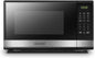 BLACK+DECKER EM031MB11 Digital Microwave Oven with Turntable Push-Button Door, Child Safety Lock, 900W, 1.1cu.ft, Black & Stainless Steel