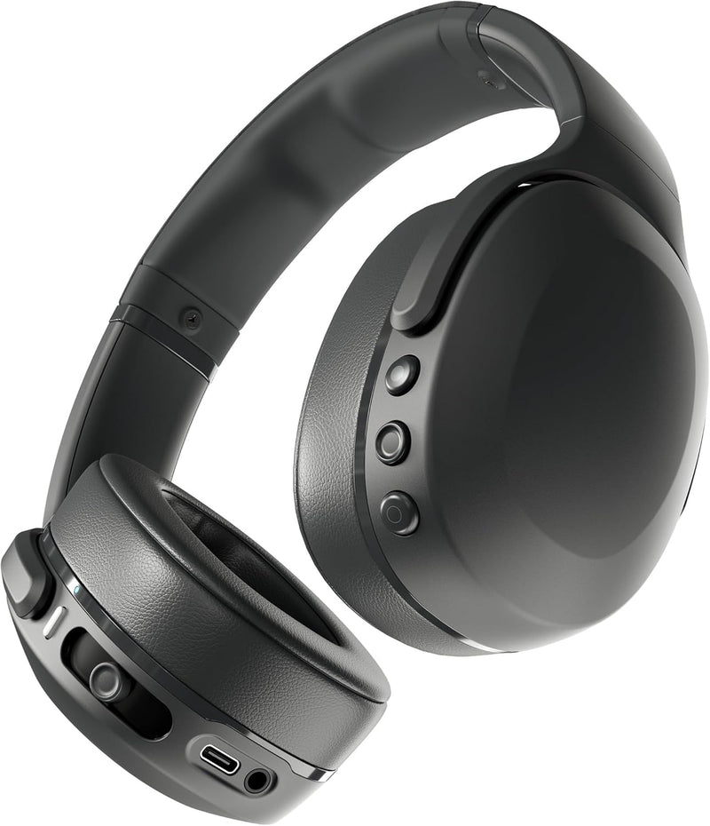 Skullcandy Crusher Evo Over-Ear Wireless Headphones with Sensory Bass, 40 Hr Battery, Microphone, Works with iPhone Android and Bluetooth Devices - True Black (CA Version & Warranty)