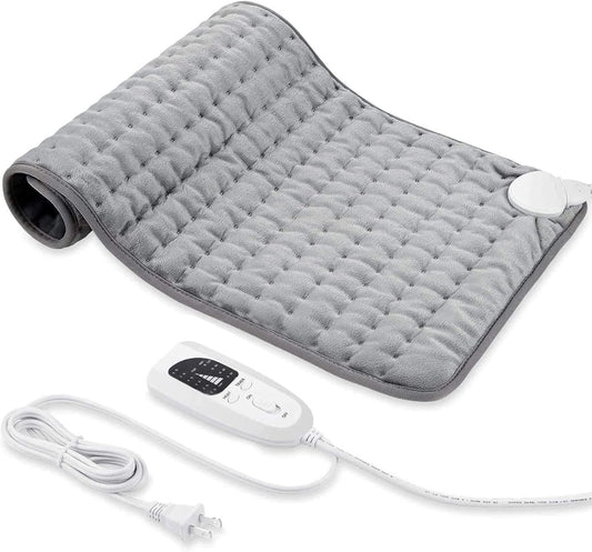 Heating Pad, Electric Heating Pad for Dry, Electric Heat Pad with Multiple Temp & Timer Settings, Auto Off(Silver Gray, 24‘’×12‘’)