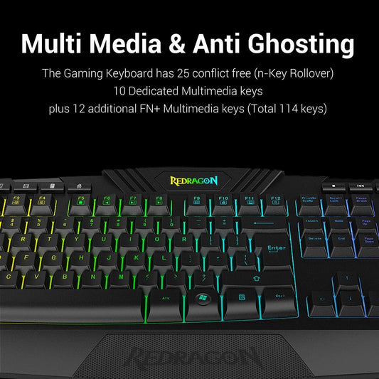 Redragon S101 Gaming Keyboard, M601 Mouse, RGB Backlit Gaming Keyboard, Programmable Backlit Gaming Mouse, Value Combo Set [New Version] - PuriLite