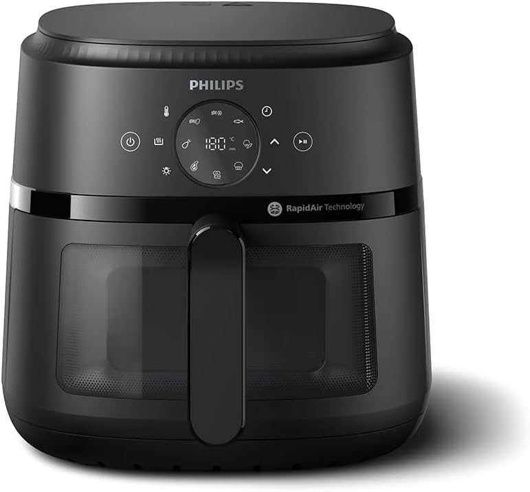 Philips Air Fryer 2000 Series 13-in-1 functions, 6.6 Quarts, Compact Design with Cooking Window, Black, (NA230/00)