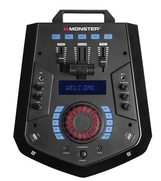 Monster Remix 300 Watts DJ Mixer Party System with Bluetooth and Wireless Mic (MNREMIX) - PuriLite