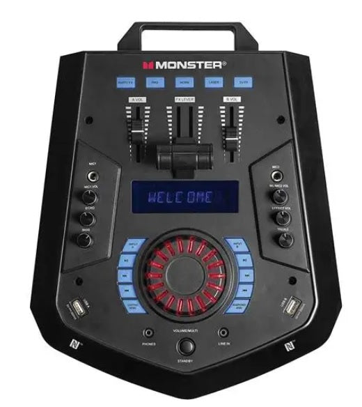 Monster Remix 300 Watts DJ Mixer Party System with Bluetooth and Wireless Mic (MNREMIX)