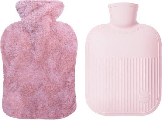 1.8L Hot Water Bottle with Cover, Hot Water Bag for Neck, Shoulder Pain and Hand Feet Warmer, Hot Bag for Pain Relief, Cold Therapy