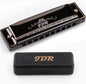 Harmonica C, Blues armonica Key of C 10 Hole 20 Tone with Case Mouth Organ Standard Diatonic for Kids Beginner Adults Professional Player Teacher Parents Students Black New Year Gift
