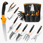 Garden Tools Set, 10 Pcs Stainless Steel Heavy Duty Gardening Tools Set with Folding Saw, Garden Hand Tools Starter Kit, Landscaping Tools, Gardening Tools Gift Sets for Women and Men