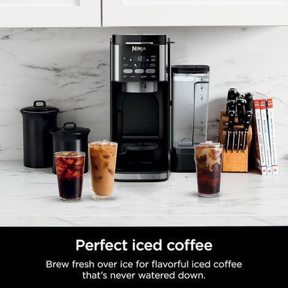 Ninja DualBrew Hot & Iced 12-Cup Coffee Maker, Single-Serve for Grounds & K-Cup Pod Compatible, 3 Brew Styles, 60-oz. Water Reservoir & Carafe, Black, CFP101C (Canadian Version)