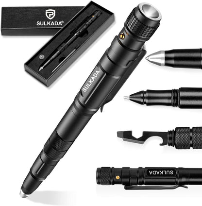 Multitool Pen Gift Set for Men and Women, Tactical EDC Pen with Flashlight, Bottle Opener, Glass Breaker Tip, and Ballpoint Pen – Unique Stocking Stuffer and Birthday Gift - PuriLite