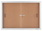 Global Industrial™ Enclosed Cork Bulletin Board with Sliding Doors, 72"W x 48"H