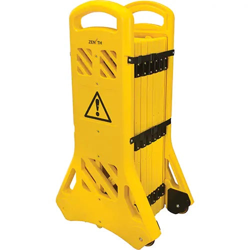 Portable Mobile Barrier, 40" H x 13' L, Yellow