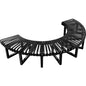Global Industrial™ Outdoor Curved Bench, Steel Slat, Half Circle, Black