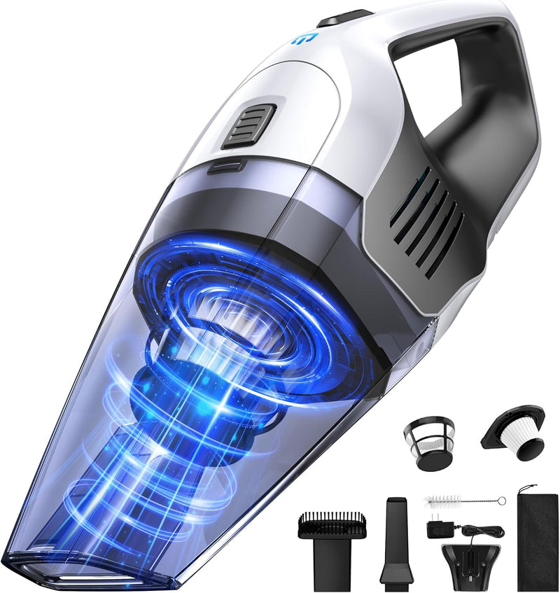 Handheld Vacuum Cleaner, 8000Pa Strong Suction Portable Hand Vacum Cordless with 25-30Mins Long Runtime Rechargeable Battery Lightweight for Home and Car Carpet Stairs Pet Hair Deep Cleaning