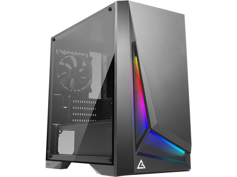 Antec Dapper Dark Phantom DP301M Black Steel / ARGB Lighting / Tempered Glass Side Panel Compact Micro-ATX Gaming Case