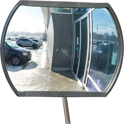 Roundtangular Convex Mirror with Telescopic Arm, 18" H x 26" W, Indoor/Outdoor - PuriLite