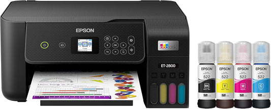Epson EcoTank ET-2800 Wireless Color All-in-One Cartridge-Free Supertank Printer with Scan and Copy – The Ideal Basic Home Printer - Black