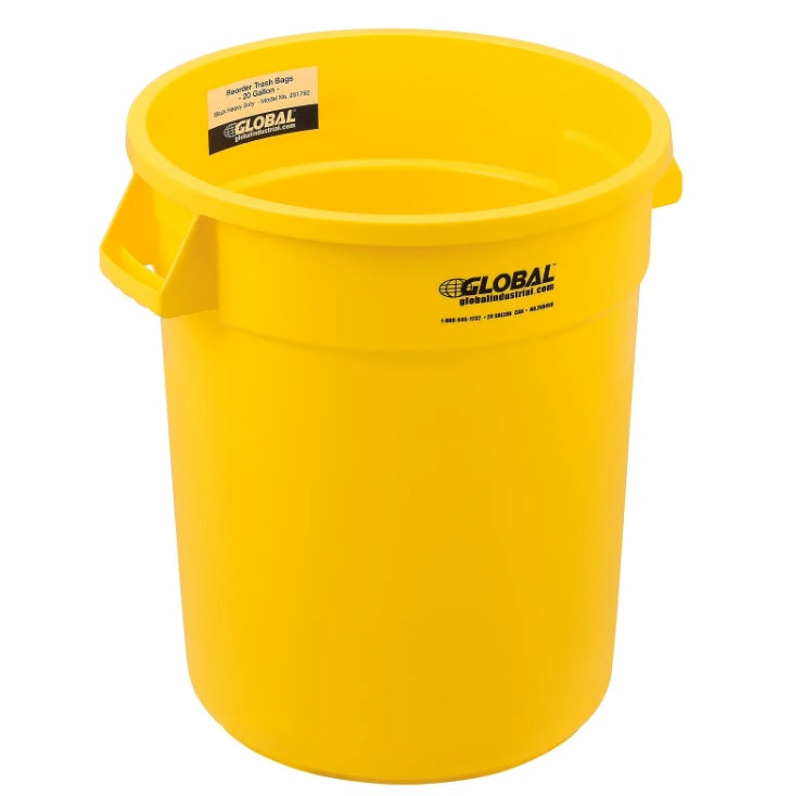 Global Industrial™ Plastic Trash Can - 20 Gallon Yellow