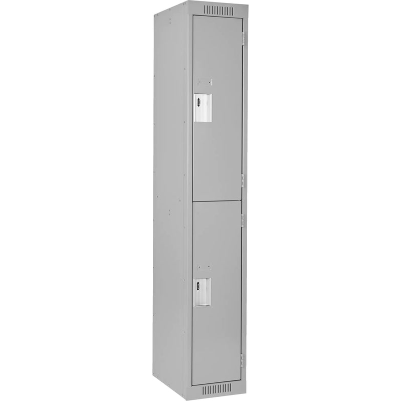 Clean Line™ Lockers, 2 -tier, 12" x 18" x 72", Steel, Grey, Rivet (Assembled)