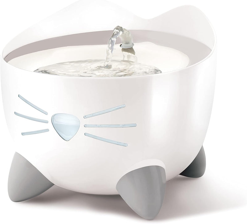 Catit PIXI Cat Water Fountain, 2.5 L, White, Modern Cat Fountain, Silent Pump for Indoor Cats, Different Flow Settings, Fontaine Pour Chat, Pet Water Fountains