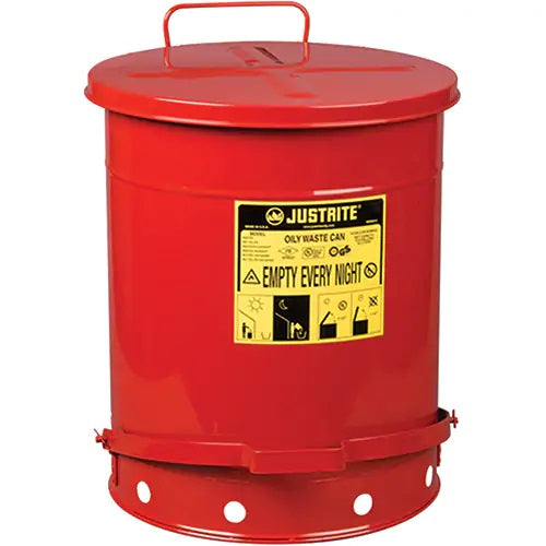 Oily Waste Cans, FM Approved/UL Listed, 14 US gal., Red