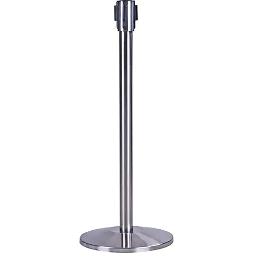 Free-Standing Crowd Control Barrier Receiver Post, 35" High, Stainless