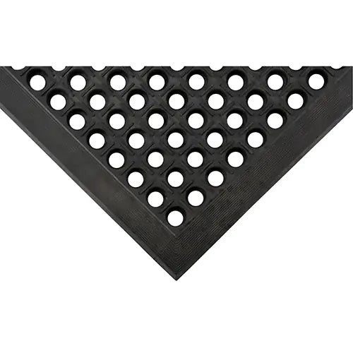 Anti-Fatigue Matting, Slotted, 3' x 5' x 7/8", Black, Natural Rubber