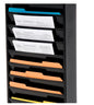 Global Industrial™ 11 Pockets - Medical Chart Hanging Wall File Holder - Black