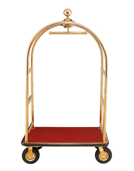 Global Industrial™ Bellman Cart Curved Uprights, 8" Pneumatic Casters, Gold Stainless Steel