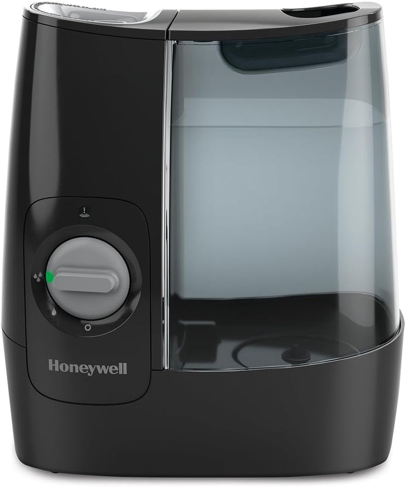 Honeywell HWM845BC Soothing Comfort Warm Mist Humidifier, Black, with Essential Oil Cup, Auto Shut-off, Wide Tank Opening, Warm Visible Mist