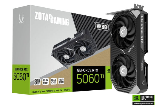ZOTAC GAMING - GeForce RTX 5060 Ti Twin Edge 8GB - GDDR7, PCIe 5.0, DLSS 4 - PuriLite
