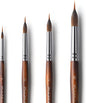 Watercolor Brushes Professional, Fuumuui 4Pcs Extended Needle Point Brushes Synthetic Extra Long Pinhead Brushes with Sable Body for Fine Detailing - Watercolor Acrylic Gouache Inks Painting