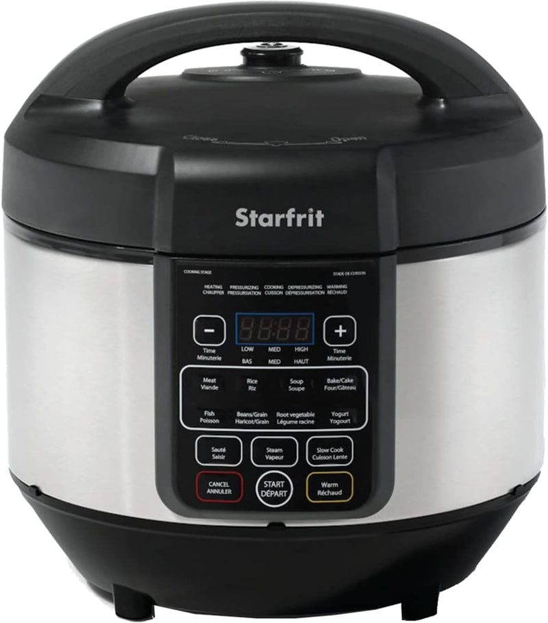 Starfrit Electric Pressure Cooker - 8L Capacity - Steam Tray, Measuring Cup & Spatula - 11 Preset Cooking Functions