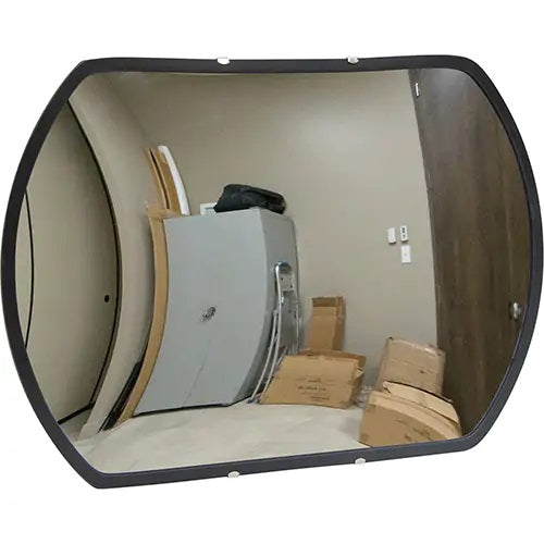 Roundtangular Convex Mirror with Bracket, 12" H x 18" W, Indoor/Outdoor - PuriLite