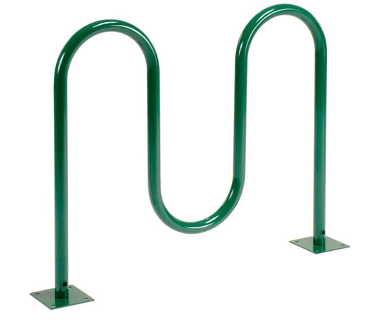 Global Industrial™ Wave Bike Rack, 5-Bike Capacity, Flange Mount, Green