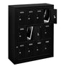 Global Industrial™ 3-Tier 12 Door Locker w/ Key Lock, 28-1/2"Wx11-1/4"Dx38"H, Black, Assembled