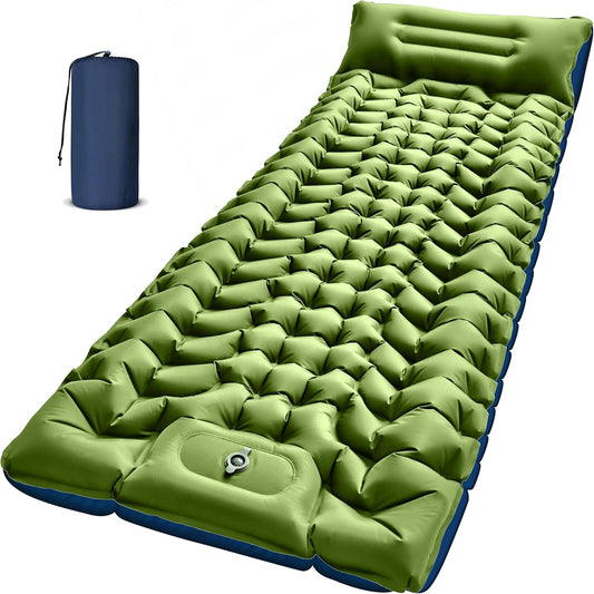 Myslop Camping Sleeping Pad,Self Inflating Sleeping Pad with Pillow Built-in Foot Pump Portable Inflatable Sleeping Pads Compact for Outdoor Camping, Backpacking,Hiking,Tents
