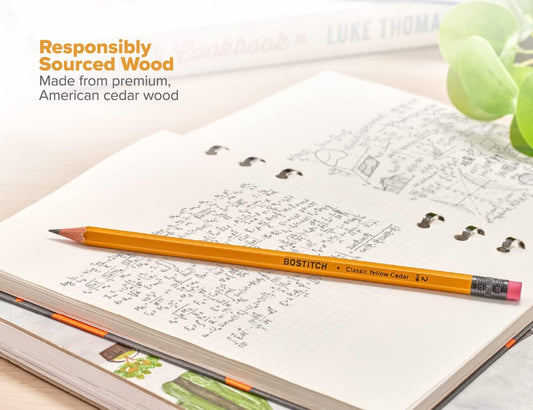 Bostitch Premium #2 Pencils, American Cedar Wood, Pre-Sharpened, HB Graphite, 72-Pack