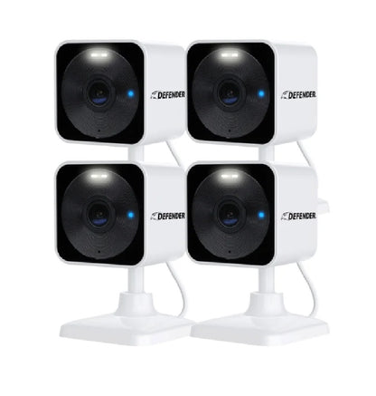 Defender GO 2K AI Powered Plug-in Indoor/Outdoor Wi-Fi Security Cameras, 4-pack - PuriLite