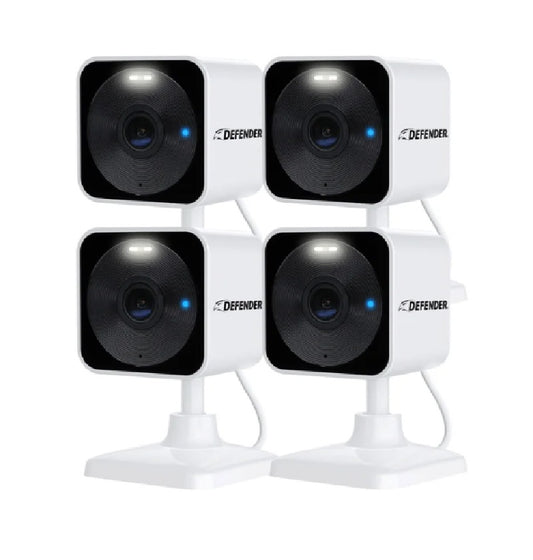 Defender GO 2K AI Powered Plug-in Indoor/Outdoor Wi-Fi Security Cameras, 4-pack - PuriLite
