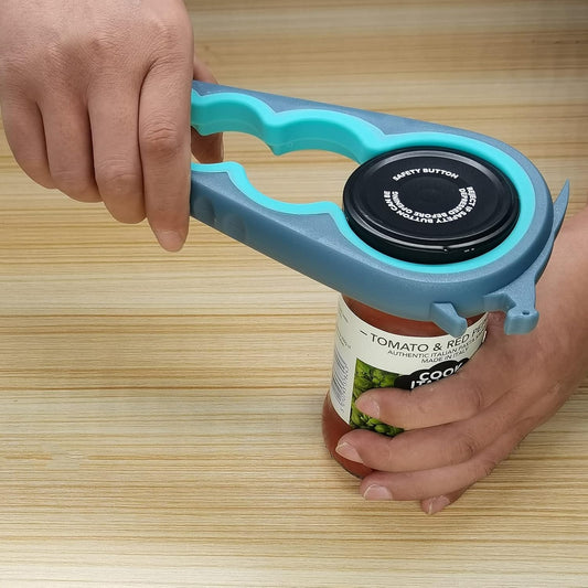 Latest Jar Opener Bottle Opener for Seniors with Arthritis,Weak Hands, Jar Lid Opener Tool with Rubber Jar Gripper Pad and Corkscrew Wine Opener - PuriLite