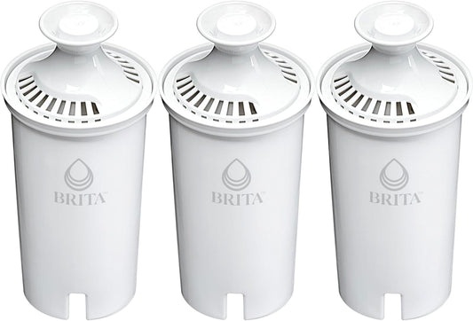 Brita Standard Replacement Filter, Reduces Contaminants while keeping healthy minerals, Certified by WQA to reduce Chlorine for improved taste, Made without BPA, Replace after 151 litres, 3 Count