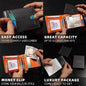 Slim RFID Wallet for Men, Zitahli Minimalist Leather Bifold Wallet with Money Clip, 12 Card Slots & ID Window, Front Pocket Mens Wallet with Gift Box - PuriLite