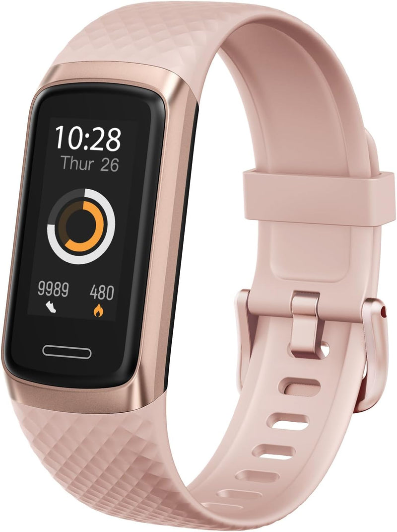 TOOBUR Fitness Tracker Watch with Heart Rate, Sleep Monitor, 14 Sport Modes IP68 Waterproof Pedometer Step Counter Compatible Android iOS Activity Wrist Band for Women, Pink