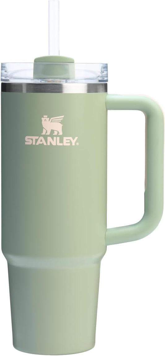 Stanley Quencher H2.0 Tumbler with Handle and Straw 30 oz | Flowstate 3-Position Lid | Cup Holder Compatible for Travel | Insulated Stainless Steel Cup | BPA-Free | Lichen