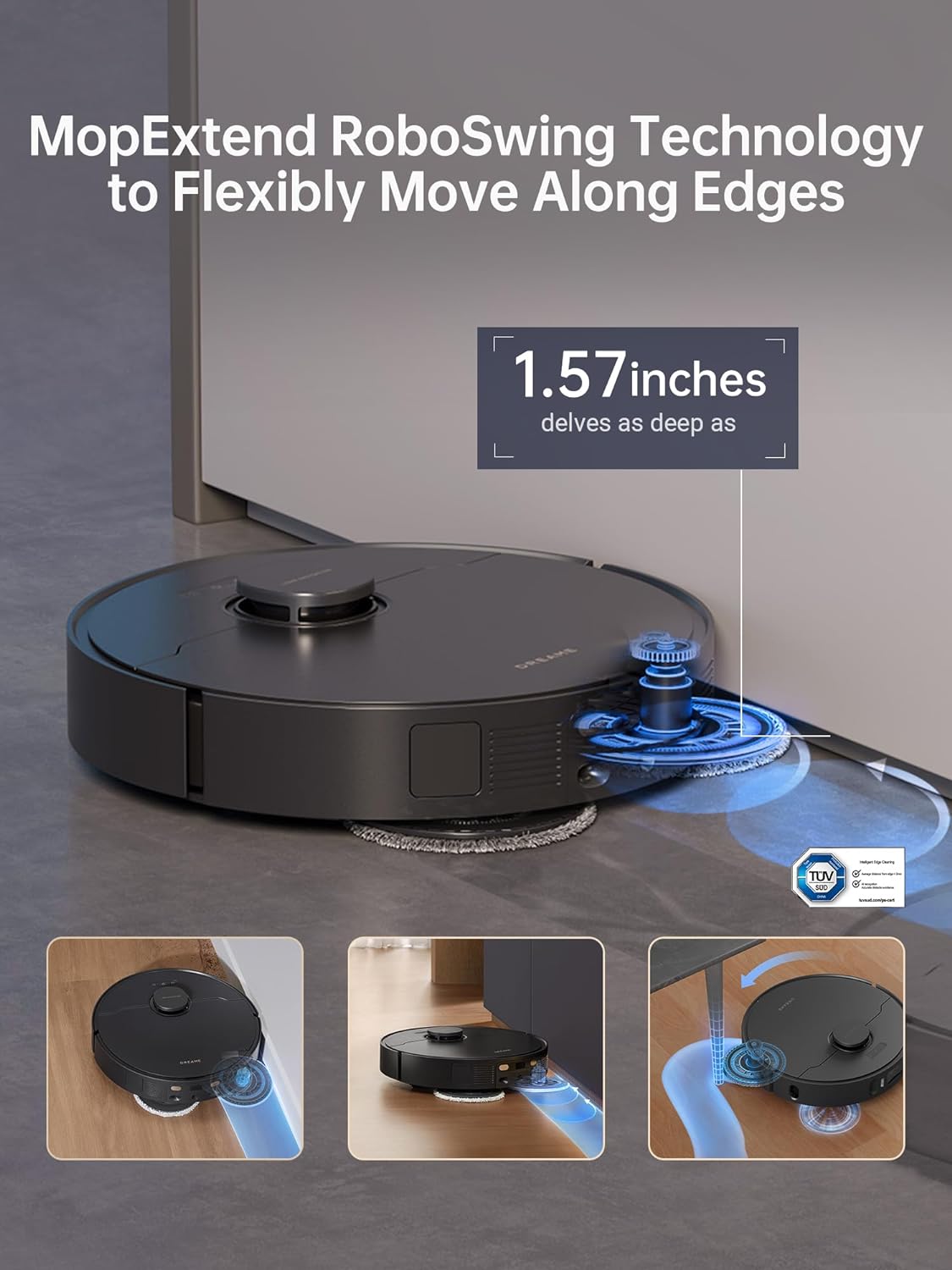 dreame X30 Ultra Robot Vacuum and Mop Combo, 8300 Pa Suction, Mop Extend and Mop Self Cleaning with 140°F Water, Removable & Liftable Mop, Self Refilling, Mop Self Drying, Smart Carpet Cleaning