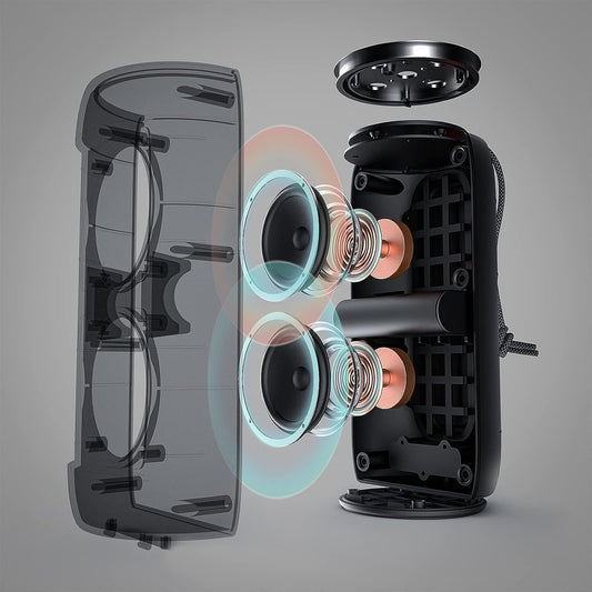 Monster S310 Bluetooth Speaker, Portable Bluetooth Speaker, 30W True Wireless Stereo Pairing Deliver Dynamic Sound, Waterproof Speaker, Bluetooth 5.2 Built-in Mic, 24H, for Family Outdoor - PuriLite