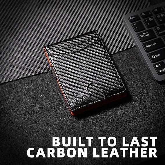 Slim RFID Wallet for Men, Zitahli Minimalist Leather Bifold Wallet with Money Clip, 12 Card Slots & ID Window, Front Pocket Mens Wallet with Gift Box - PuriLite