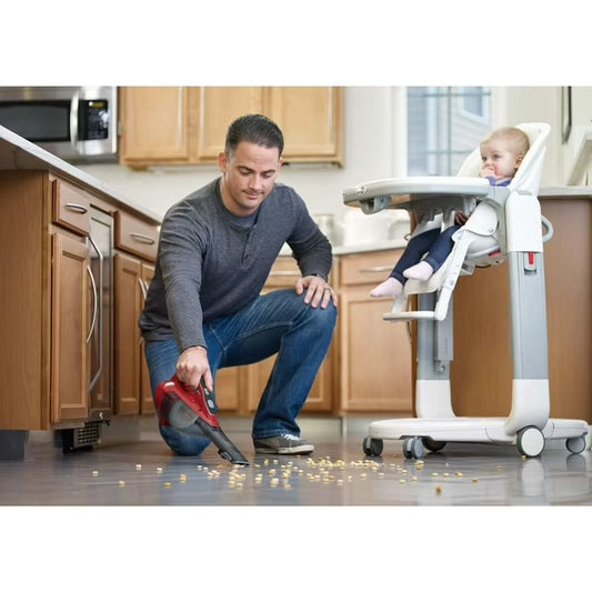 BLACK AND DECKER HLVA320J26 dustbuster® Advanced Clean Cordless Hand Vacuum, Chili Red, Clean small messes quickly - PuriLite