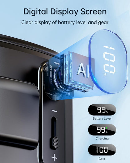 SWEETFULL Portable Fan, Waist Clip Fan, Neck Fan, 5000mAh Battery Operated Personal Fan with 1-100 Speeds, Small Cool Powerfull Belt Shirt Fan for Women Men - Black