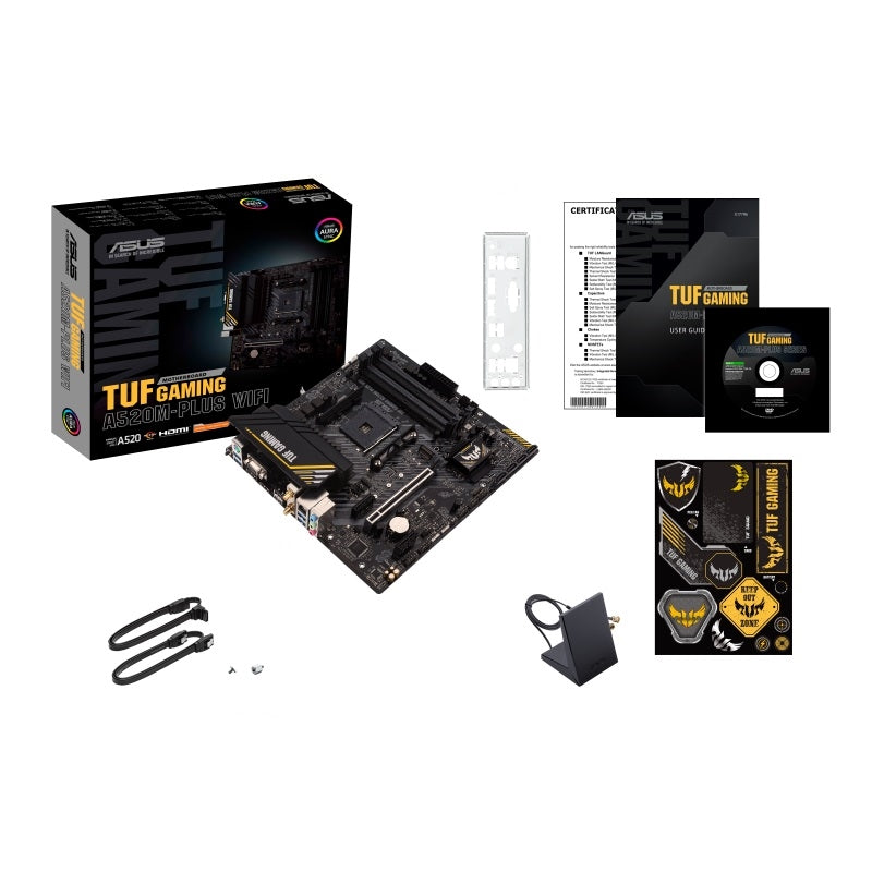 ASUS Motherboard TUF GAMING A520M-PLUS WIFI AMD A52ASUS Motherboard TUF GAMING A520M-PLUS WIFI AMD A520 AM4 Ryzen Max128GB DDR4 micro ATX 0 AM4 Ryzen Max128GB DDR4 micro ATX